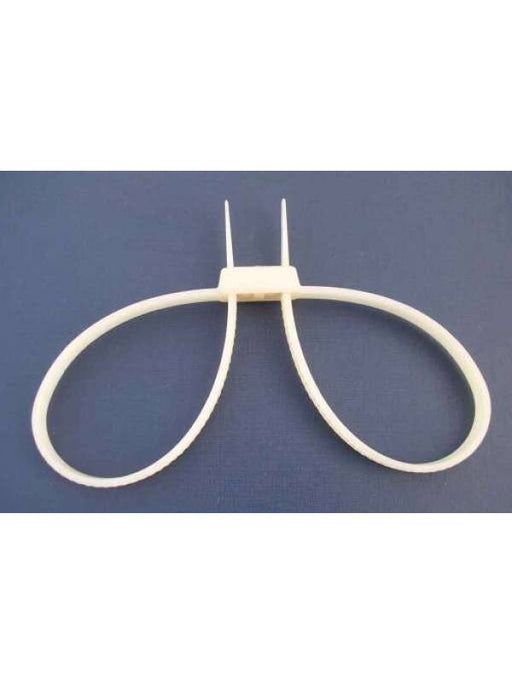 Disposable Plastic Restraints with Two Loops - White