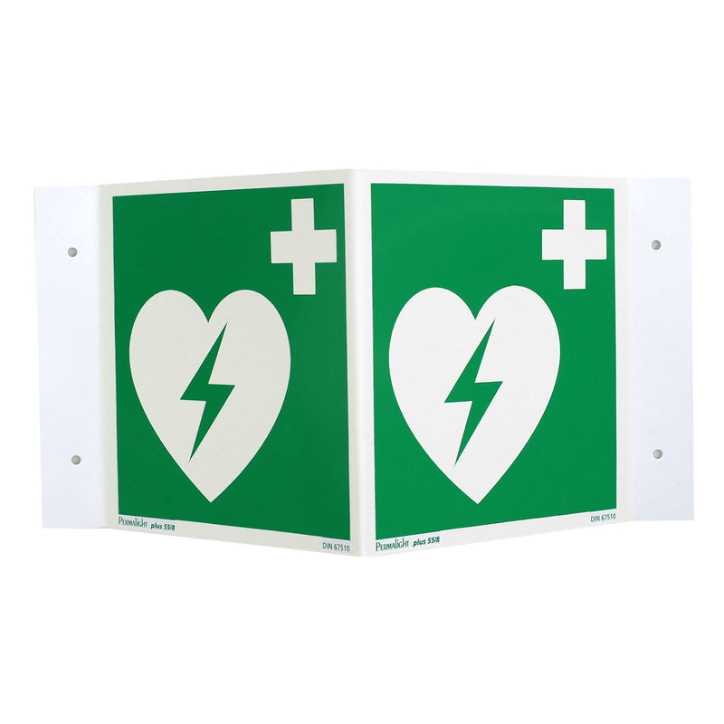 Defibtech V-Shaped AED Sign Luminescent