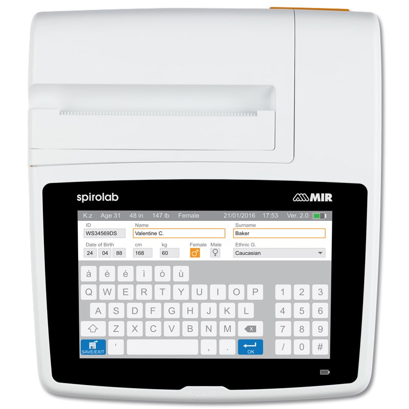 MIR Spirolab Desktop Spirometer with Touchscreen