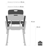 Teqler Shower Chair with Armrests