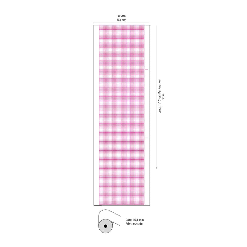Diagramm Halbach Nihon Kohden ECG Paper 63mm x 30m