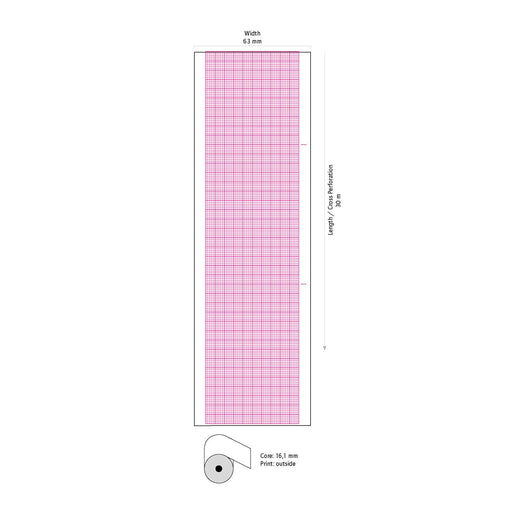 Diagramm Halbach Nihon Kohden ECG Paper 63mm x 30m