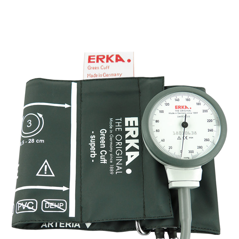 ERKA SWITCH 2.0 Simplex Dual-Tube Sphygmomanometer with Green Cuff