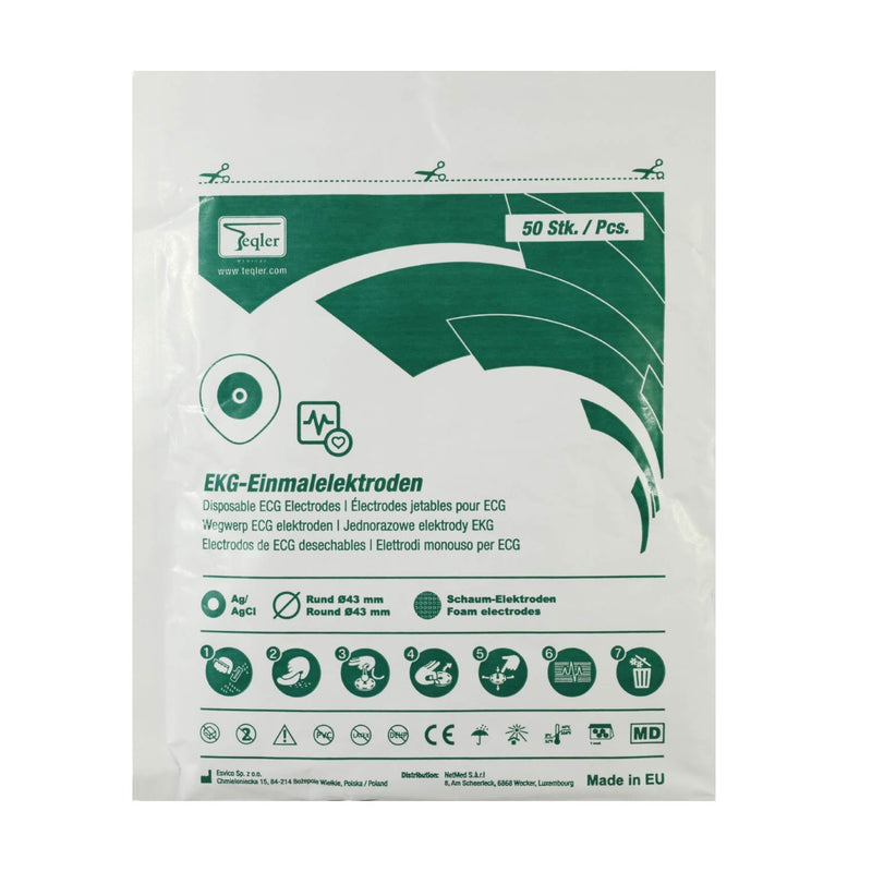 Teqler ES GS 43 Adhesive ECG Electrodes Pack of 50
