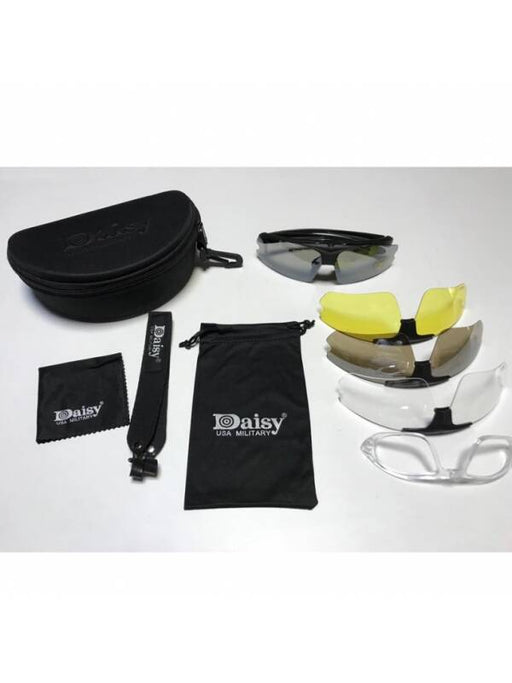 Tactical Glasses with Diopters and 4 UV400 Polycarbonate Lenses