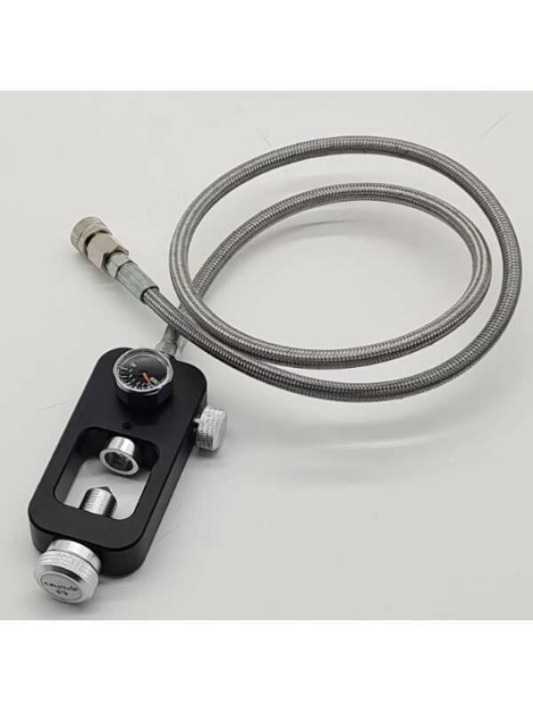 Refill Adapter with Pressure Gauge and Flexible Hose