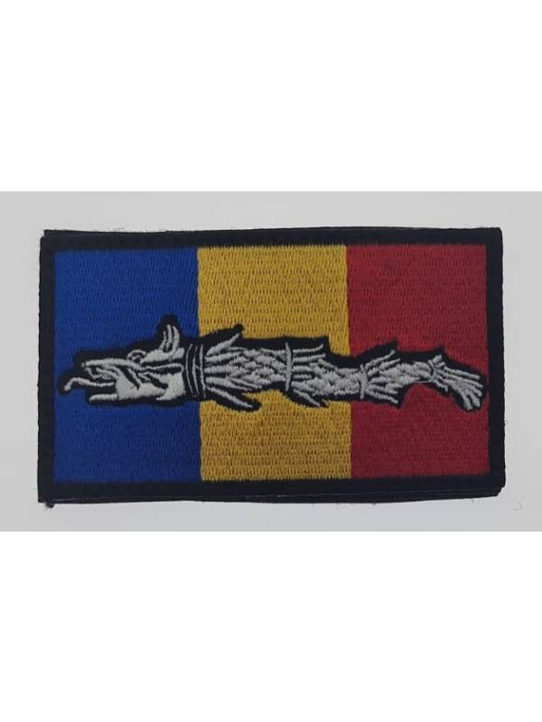 Embroidered Patch Dacian Wolf Tricolor Black Border
