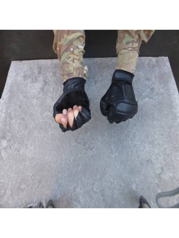 Leather Half-Finger Polyurethane Gloves