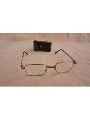 Folding Vision Glasses with Diopters and Belt Clip Case