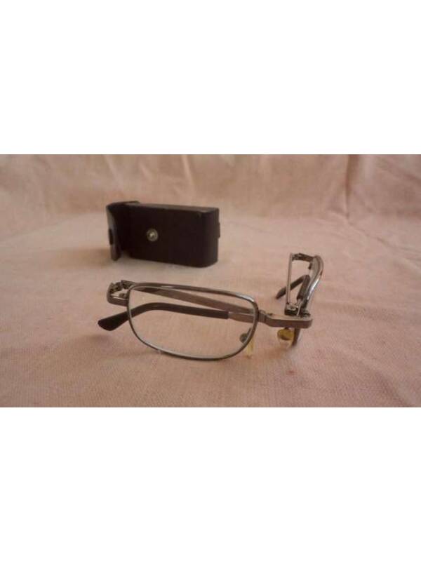 Folding Vision Glasses with Diopters and Belt Clip Case