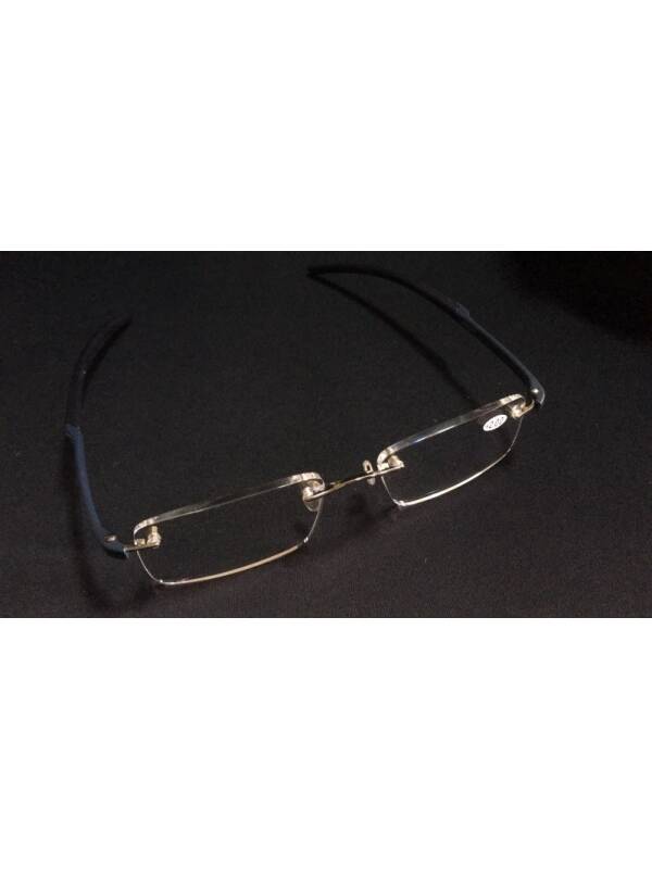 Rectangular Frameless Eyewear with Red-Black Arms
