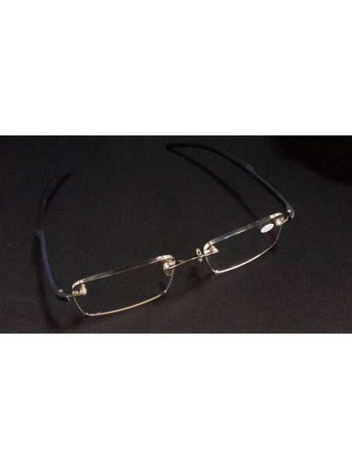 Rectangular Frameless Eyewear with Red-Black Arms