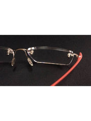 Rectangular Frameless Eyewear with Red-Black Arms
