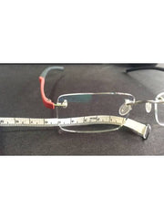 Rectangular Frameless Eyewear with Red-Black Arms