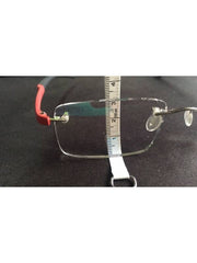 Rectangular Frameless Eyewear with Red-Black Arms