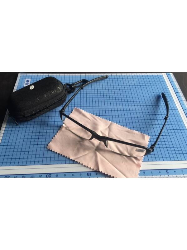 Folding Vision Glasses with Zipper Case and Belt Attachment