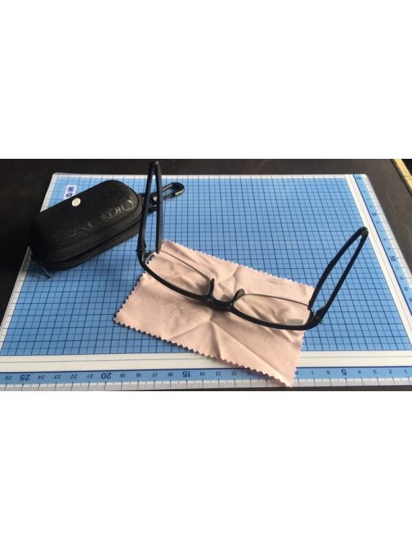 Folding Vision Glasses with Zipper Case and Belt Attachment
