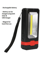 Solar COB Flashlight with Magnetic Mount