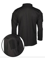 Mil-Tec Tactical Quick-Dry Long Sleeve Polo - Black