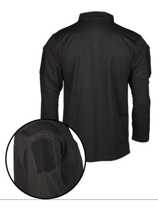 Mil-Tec Tactical Quick-Dry Long Sleeve Polo - Black