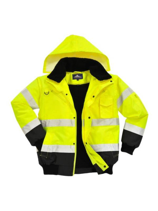 Reflective Bomber Jacket C465 Yellow-Navy