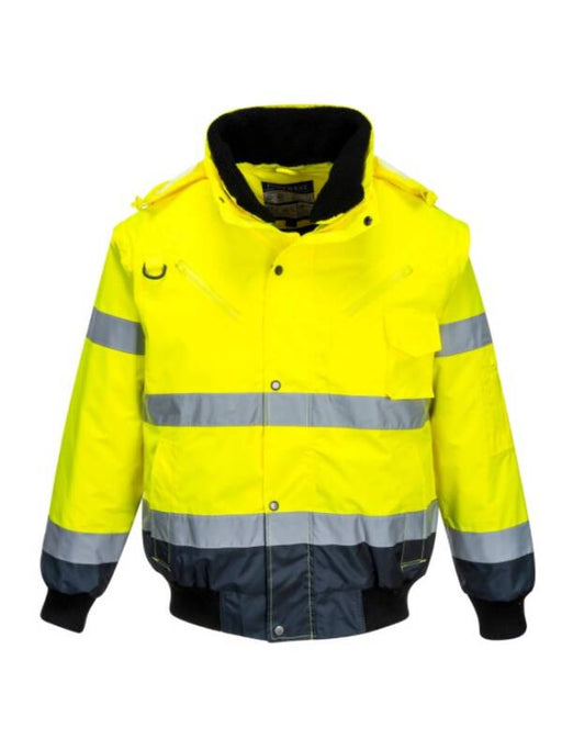 Reflective Bomber Jacket C465 Yellow-Navy