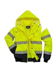 Reflective Bomber Jacket C465 Yellow-Navy