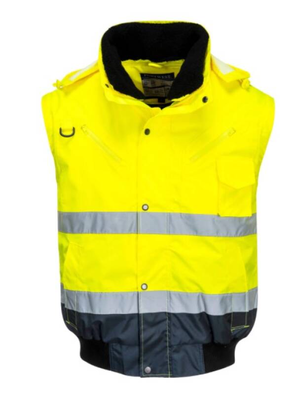 Reflective Bomber Jacket C465 Yellow-Navy