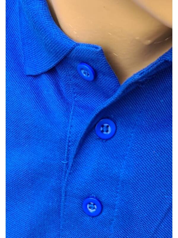 Cobalt Blue Polo Shirt with Epaulettes