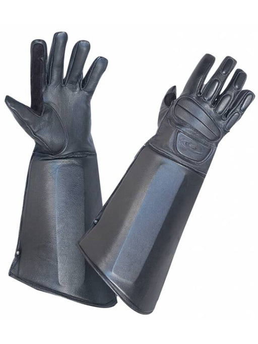 Mens Long Leather Anti-Riot Gloves