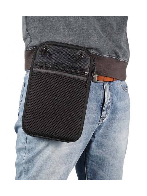 Utility Belt Pouch with Concealed Holster - Black