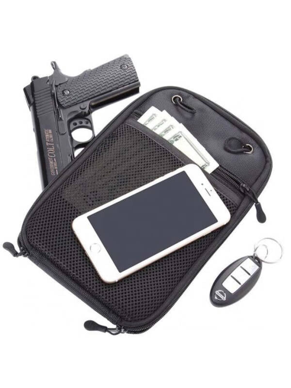 Utility Belt Pouch with Concealed Holster - Black
