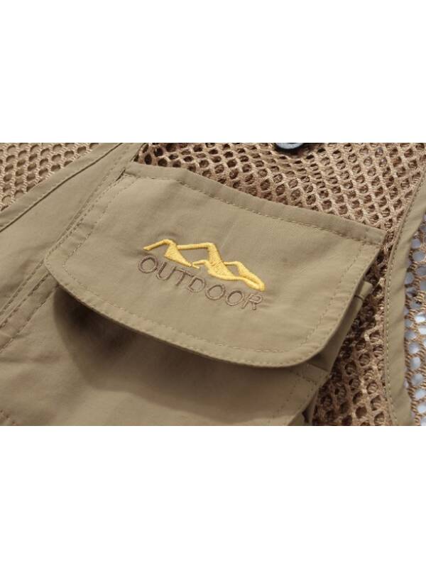 Multifunctional Mesh Vest Beige - Outdoor Fishing