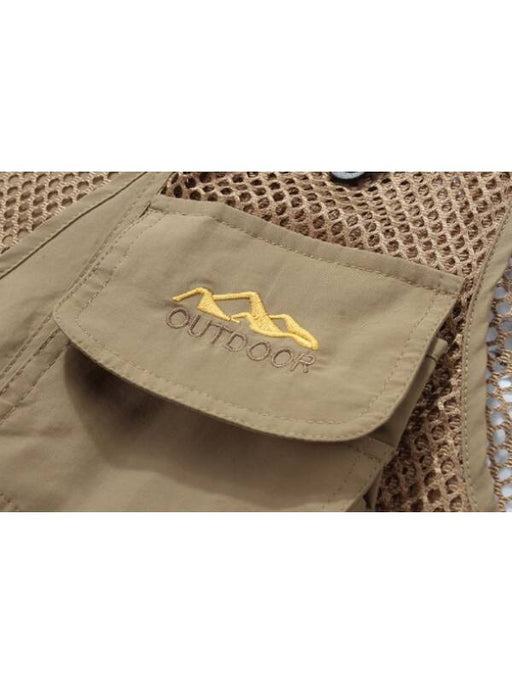 Multifunctional Mesh Vest Beige - Outdoor Fishing
