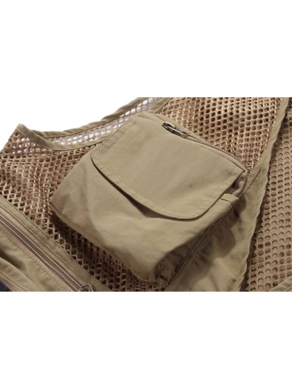 Multifunctional Mesh Vest Beige - Outdoor Fishing