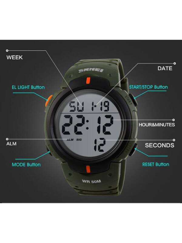 SKMEI 1068AG Digital Watch Green