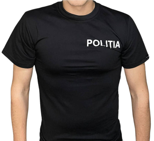 Black Police T-Shirt Without Epaulettes