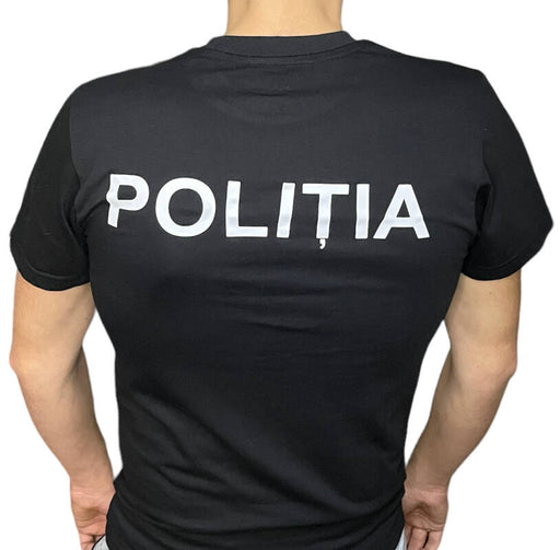 Black Police T-Shirt Without Epaulettes