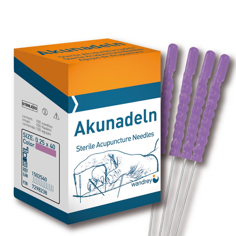 Wandrey Acupuncture Needles with Plastic Handles Pack of 100