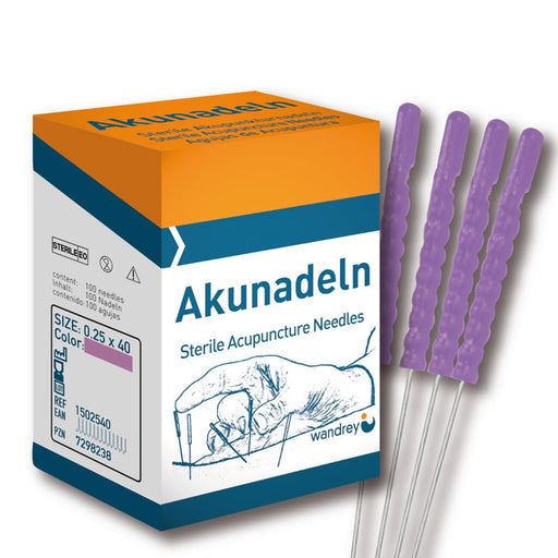 Wandrey Acupuncture Needles with Plastic Handles Pack of 100