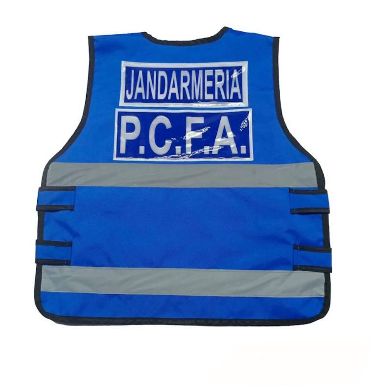 Reflective Blue Vest Inscribed Jandarmeria PCFA