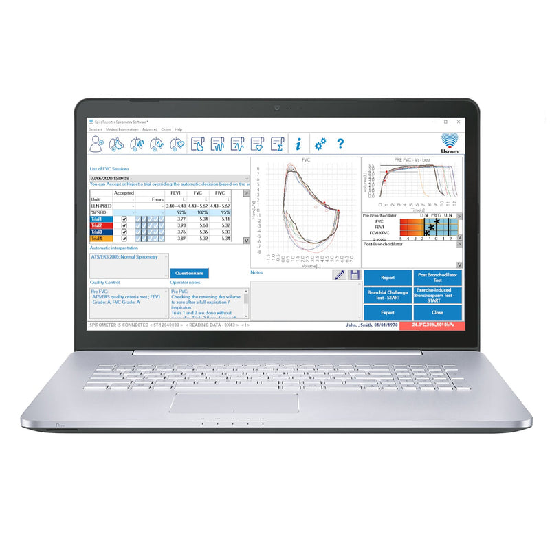Uscom SpiroSonic FLO Digital Ultrasonic Spirometer