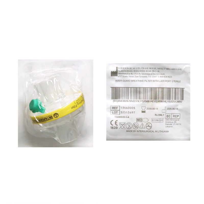 Intersurgical Inter-Guard Breathing Filter with Luer Port