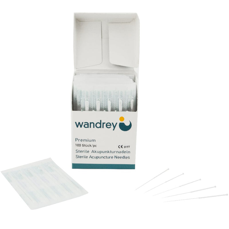 Wandrey Acupuncture Needles Silver Coil Handle Pack of 100
