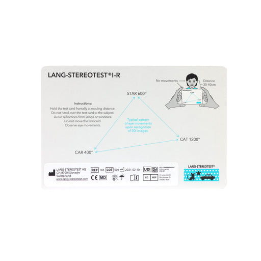 Lang-Stereotest AG Stereotest I-R Binocular Vision Test Card