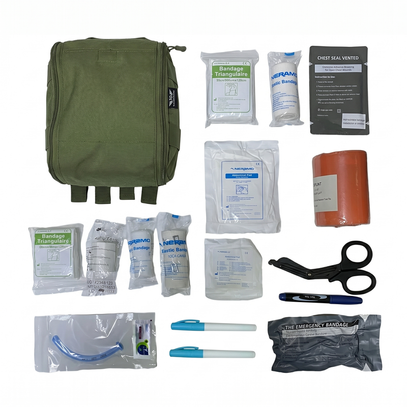 Tactical First Aid Kit with Green Bag V2