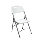White Folding Chair with Metal Frame and Polyethylene