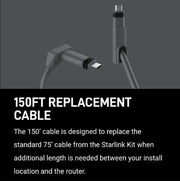 150 FT Antenna Cable for Starlink