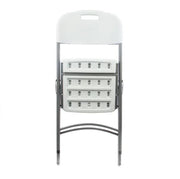 White Folding Chair with Metal Frame and Polyethylene