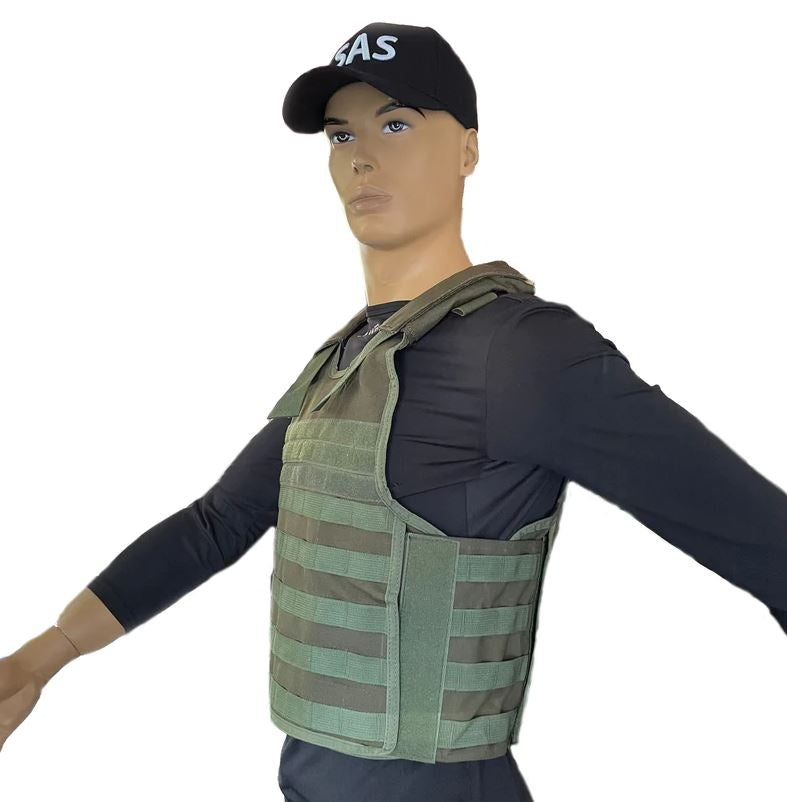 Plate Carrier Vest with Pockets for Armor Plates - Green
